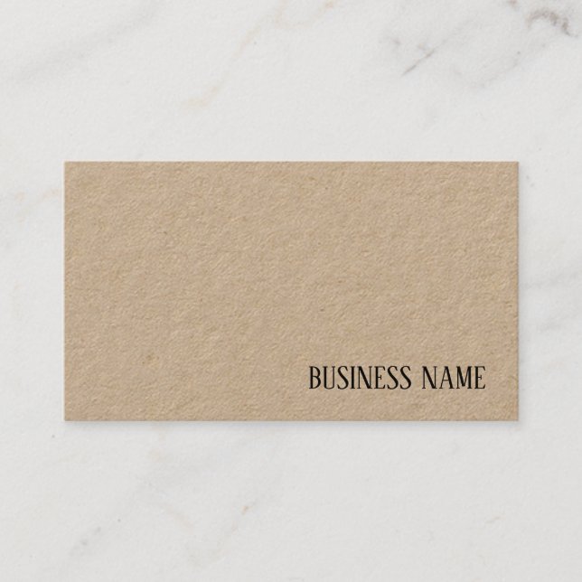 Modern Real Kraft Paper Professional Template Business Card (Front)