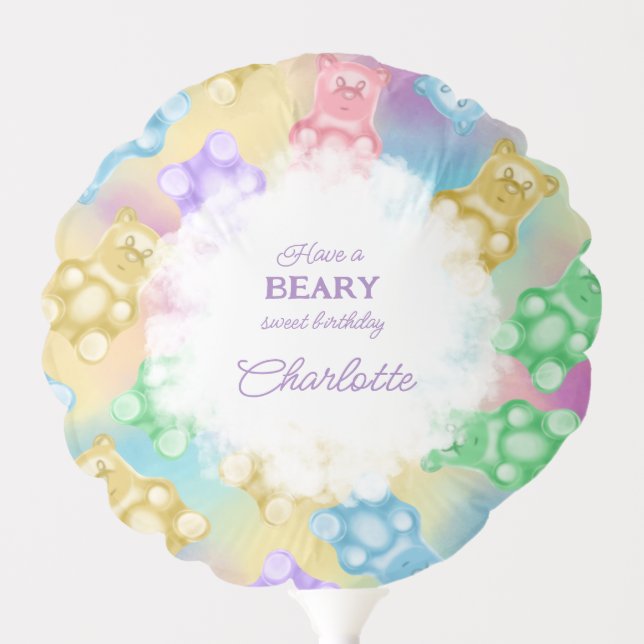 Modern, Realistic, Cute, Gummy Bear Balloon (Front)
