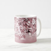 Modern Realistic Pink Diamond Elegant Monogram Coffee Mug (Front Right)