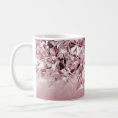 Modern Realistic Pink Diamond Elegant Monogram Coffee Mug (Left)