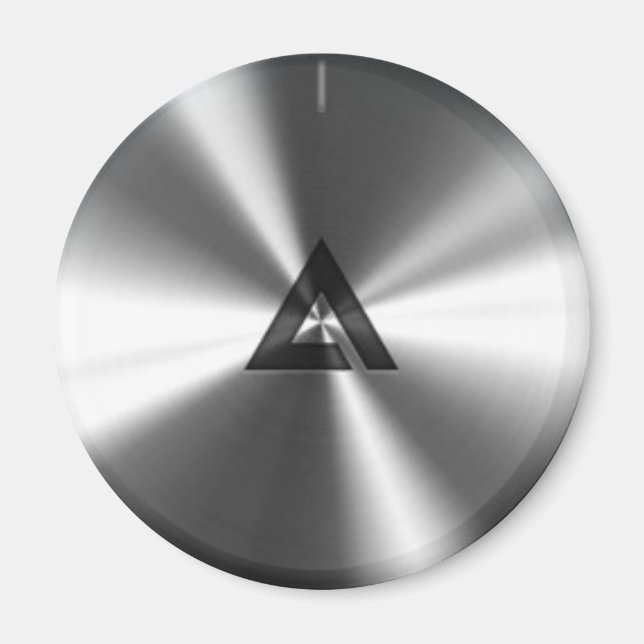 Modern Realistic Shiny Steel Texture Magnet (Front)