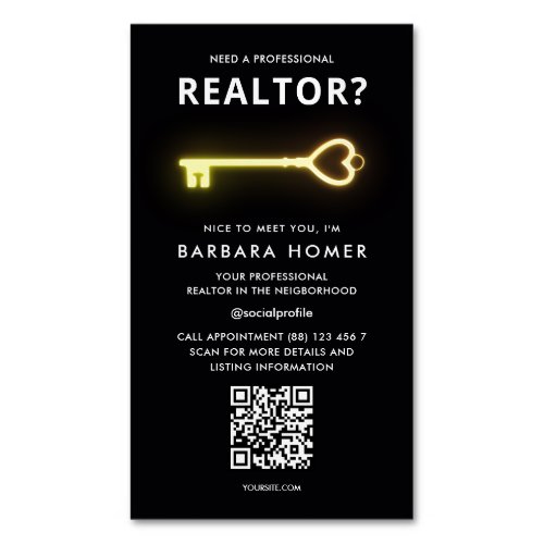 Modern Realtor Appointment Real Estate Agent QR Business Card Magnet