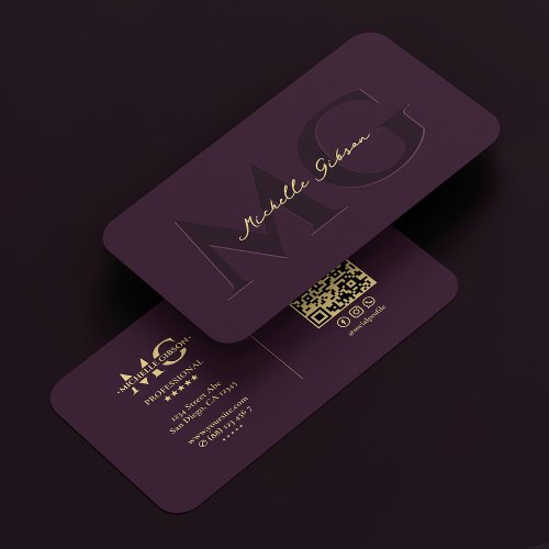 Modern Realtor Attorney Notary Dark Purple Business Card