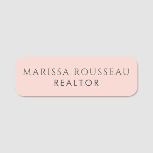 Modern Realtor Blush Name Tag