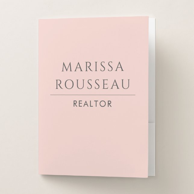 Modern Realtor Blush Pocket Folder (Front)