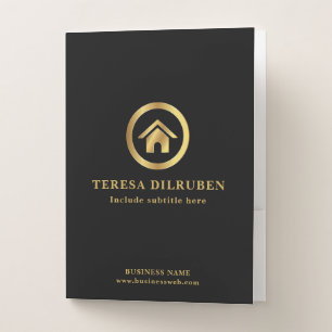 Modern Realtor Business Branding Logo Pocket Folder