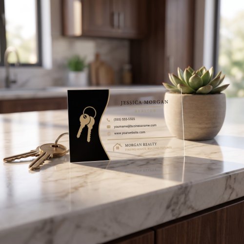 Modern Realtor Clear Business Cards