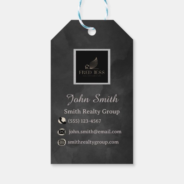 Modern Realtor Customizable Gift Tags (Back)