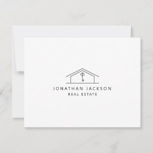 Modern Realtor Home Logo Note Card