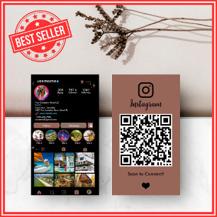 Modern Realtor Instagram Terracotta QR Business Card