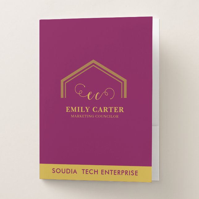 Modern Realtor Logo Branding Kit Pocket Folder (Front)
