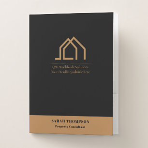 Modern Realtor Logo Business Branding Pocket Folder