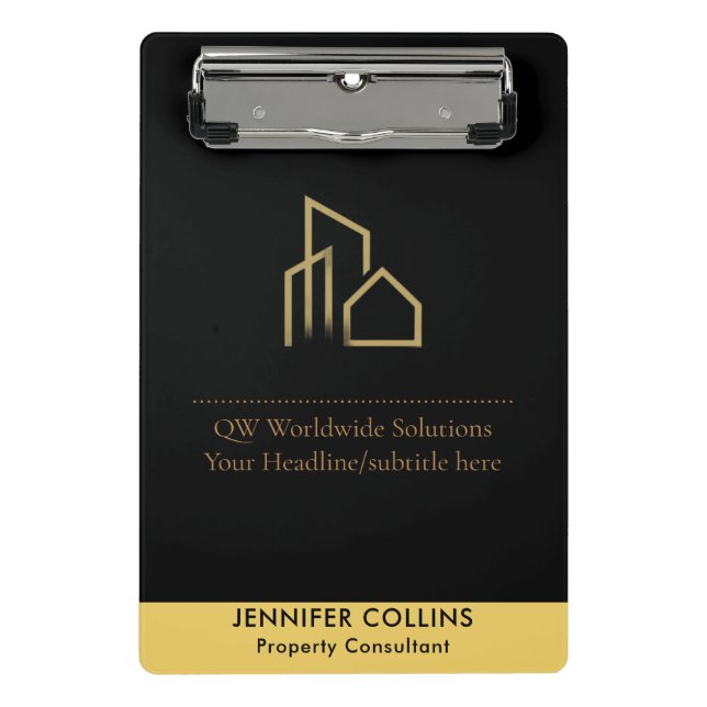 Modern Realtor Logo Mini Promo clipboard (Front)