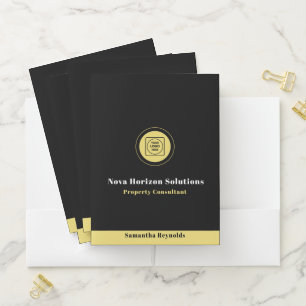 Modern Realtor Logo Real Estate Promo Binder Pocket Folder