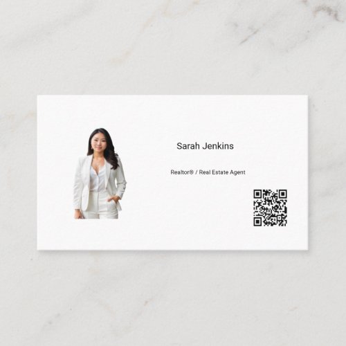 Modern Realtor Photo & QR Code Business Card