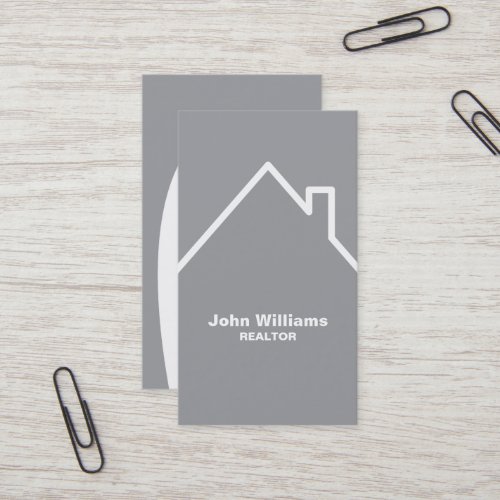 Modern realtor real estate gray business card