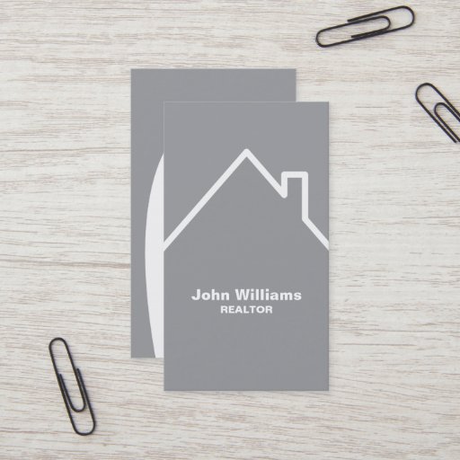 Customizable Modern realtor real estate gray business card
