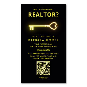 Modern Realtor Real Estate Listing Appointment QR Business Card Magnet