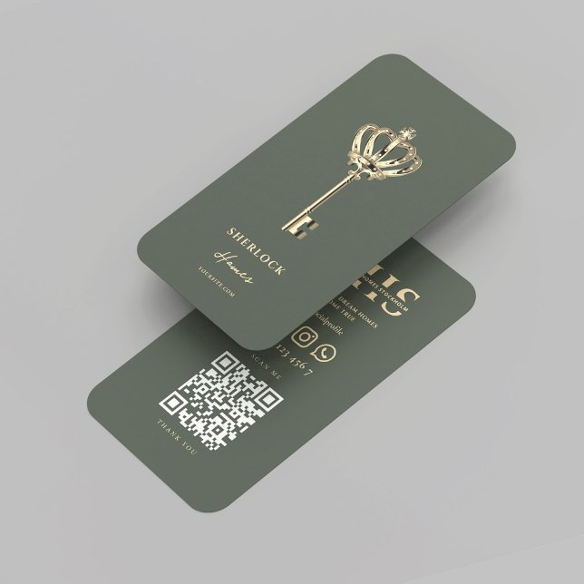 Modern Realtor Real Estate Monogram Sage Green Business Card (Modern Realtor Real Estate Monogram Sage Green Business Card
)