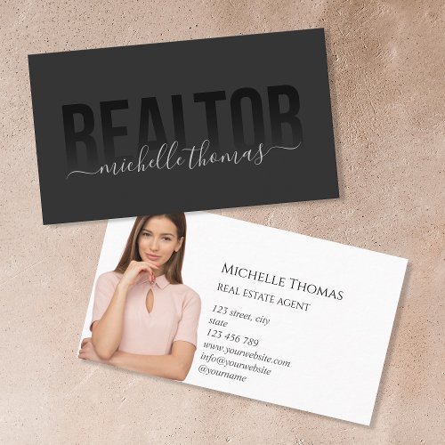Modern Realtor Real Estate Professional Photo Business Card