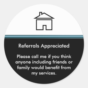 Modern Realtor Referral Appreciation Classic Round Sticker