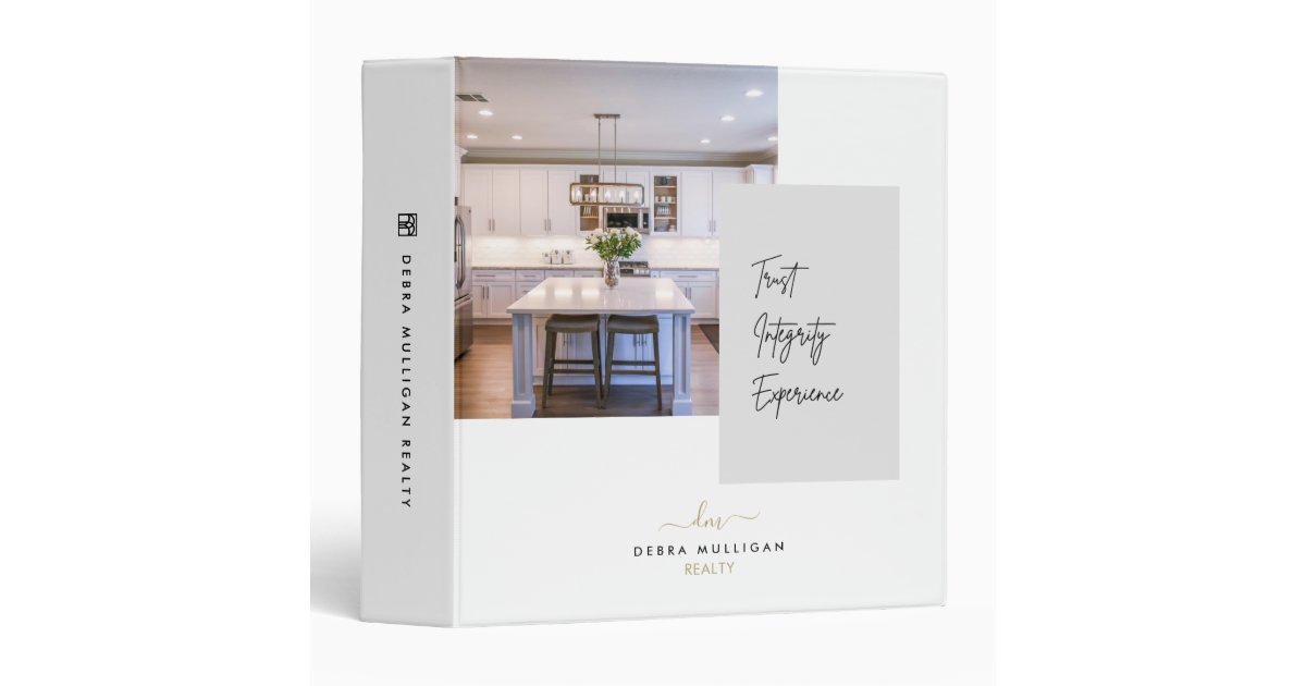 Modern Realtor Ring Binder - Closing Binder | Zazzle