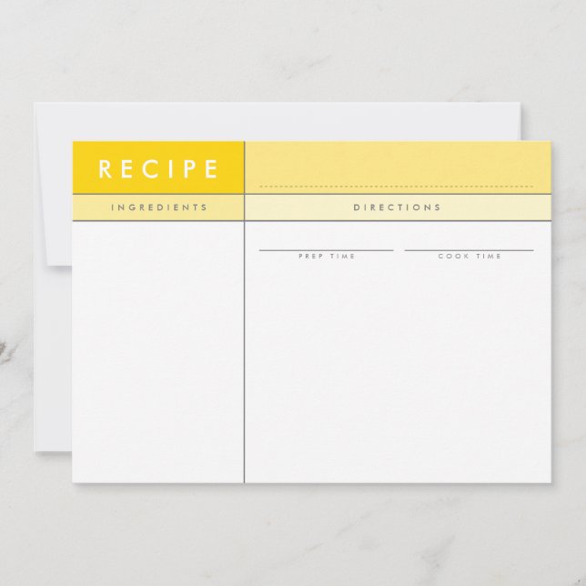 MODERN RECIPE CARD organiser block minimal yellow (Front)