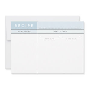 MODERN RECIPE CARD organiser minimal baby blue