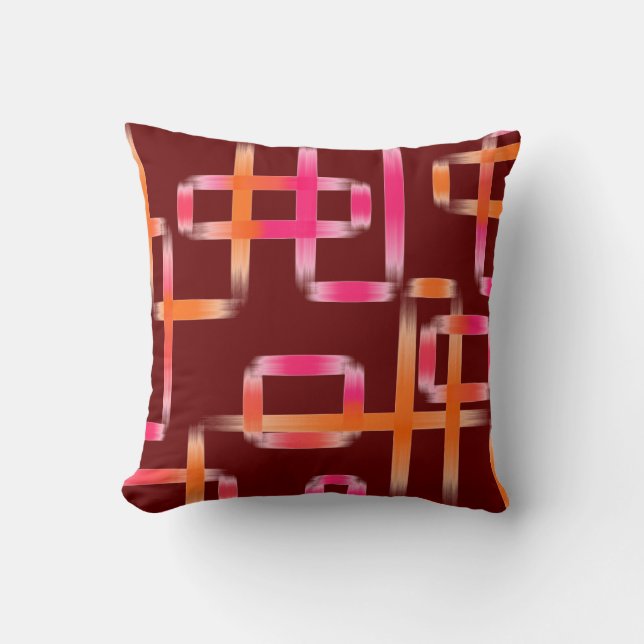 Modern Rectangle Geometric Colourful Shade Pattern Throw Pillow (Front)