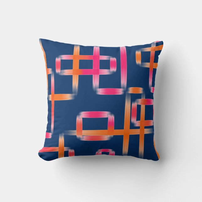 Modern Rectangle Geometric Colourful Shade Pattern Throw Pillow (Front)