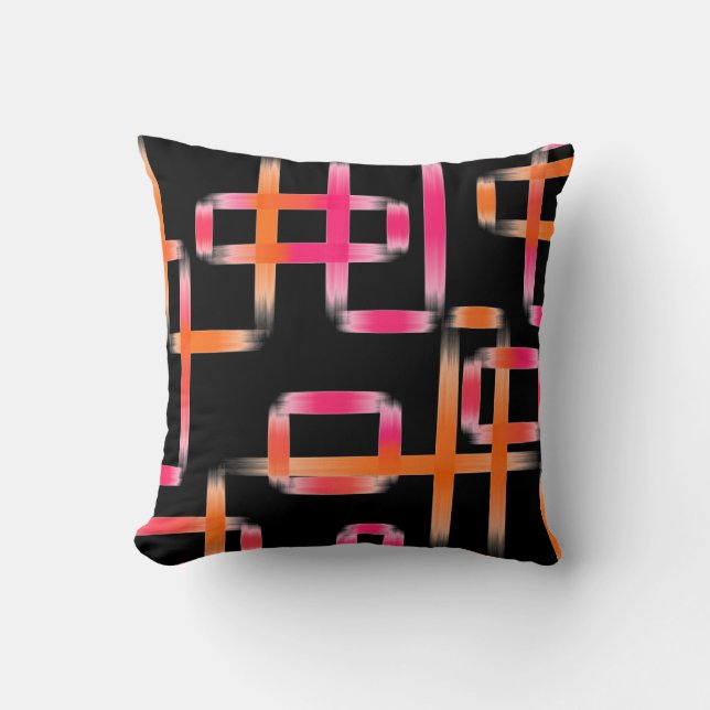 Modern Rectangle Geometric Colourful Shade Pattern Throw Pillow (Front)