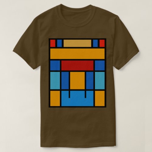 Modern Rectangle Mondrian Style Abstract Artprint T_Shirt