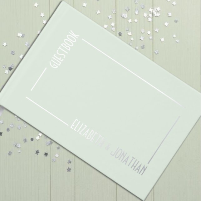 Modern Rectangle Wedding Foil Guest Book (Creator Uploaded)