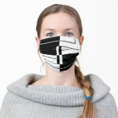 Modern rectangular geometric pattern adult cloth face mask (Worn)