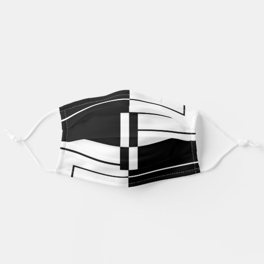 Modern rectangular geometric pattern adult cloth face mask (Front, Unfolded)