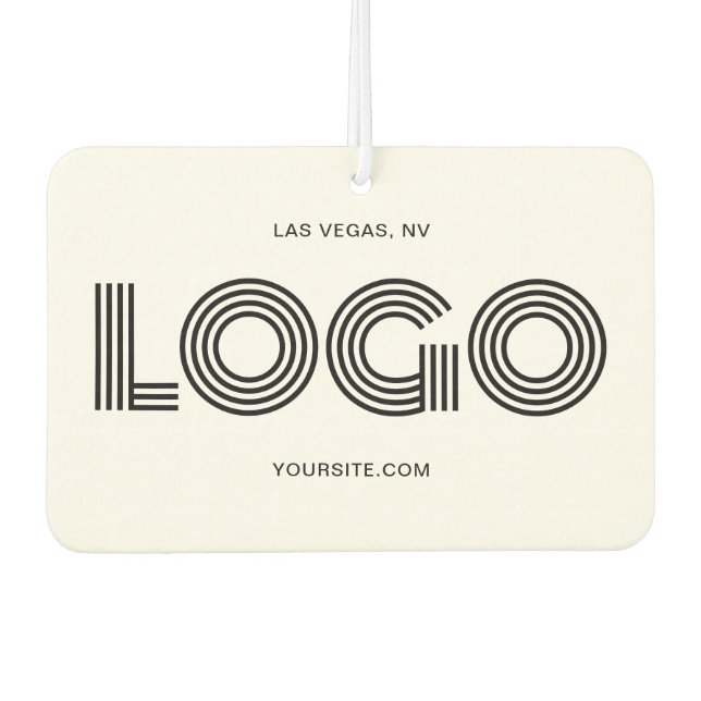 Modern Rectangular Promotional Logo and Photo Air Freshener (Front)