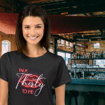 Modern Red 30th Birthday Party T-Shirt<br><div class="desc">Wear your milestone with pride in our "Talk Thirty to Me" t-shirt. This comfortable and trendy shirt is the perfect way to let everyone know you're embracing your 30s with a smile.</div>