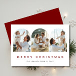 Modern Red 3 Arch Photo Nautical Christmas  Holiday Card<br><div class="desc">Send festive greetings with this modern red 3-arch photo nautical Christmas holiday card. Featuring stylish typography and a clean design,  it's perfect for showcasing family moments with a coastal flair. Ideal for beachy,  tropical,  or maritime themes,  this budget-friendly card spreads holiday cheer with a unique nautical twist!</div>