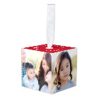 Modern Red 4 Photo Snowflake Christmas