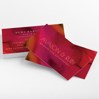 Modern Red Abstract Art Professional Business Card by TheSpottedOlive at Zazzle