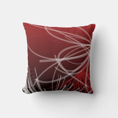 Modern Red Abstract Design Throw Pillow