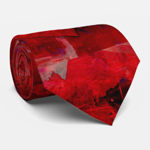 Modern Red Abstract Painting Art Neck Tie