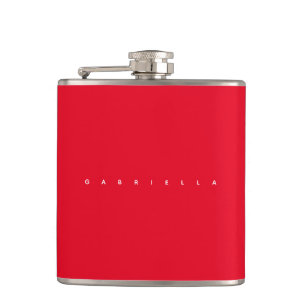 Modern Red & Aesthetic Bold Name Flask