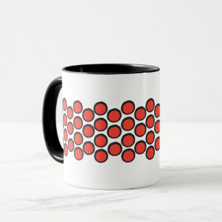 Modern Red and Black Bold Polka Dot Mug