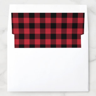 Modern Red and Black Buffalo Plaid Holiday Envelope Liner