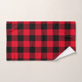 Modern Red and Black Chevron Buffalo Plaid Bath Towel Set | Zazzle