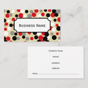 Modern Red and Black Dots  Business Card