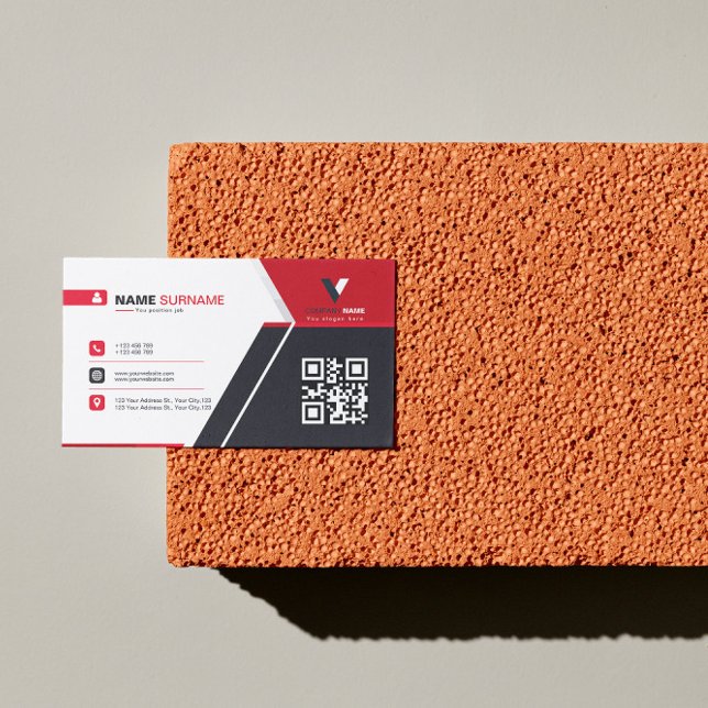 Modern Red and Black Elegant  Business Card (Creator Uploaded)