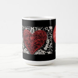 Modern Red and black Lace Love  Coffee Mug