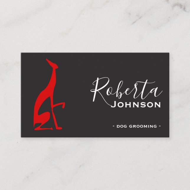 Modern Red and Black Professional Business Card (Front)